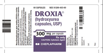 Label_Droxia_300 mg.jpg Droxia 300 mg Bottle Label - Label Droxia 300 mg